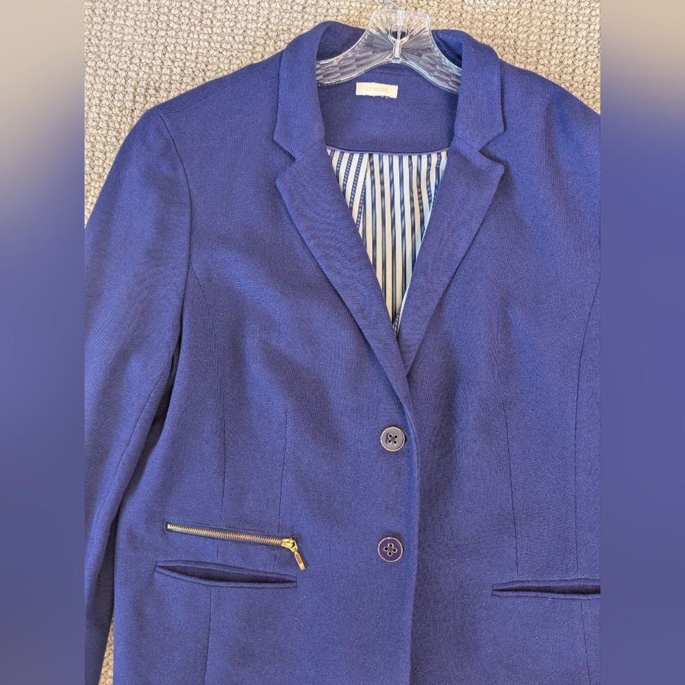 Chico's Purple Two-Button Blazer - image 2